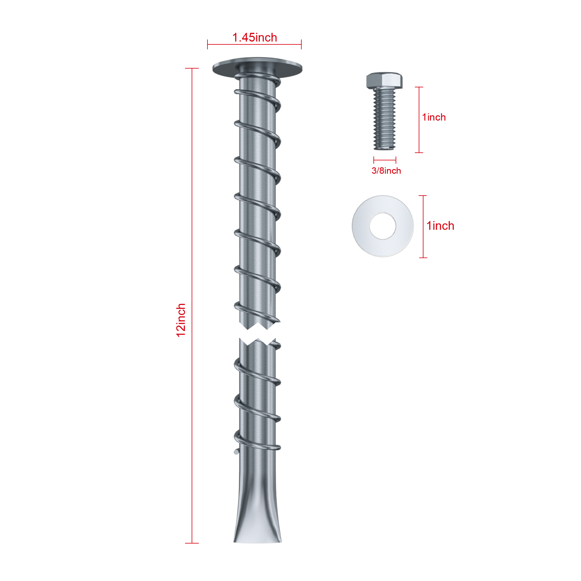 BoltHold SP12-38 Asphalt Anchor, 6-PACK